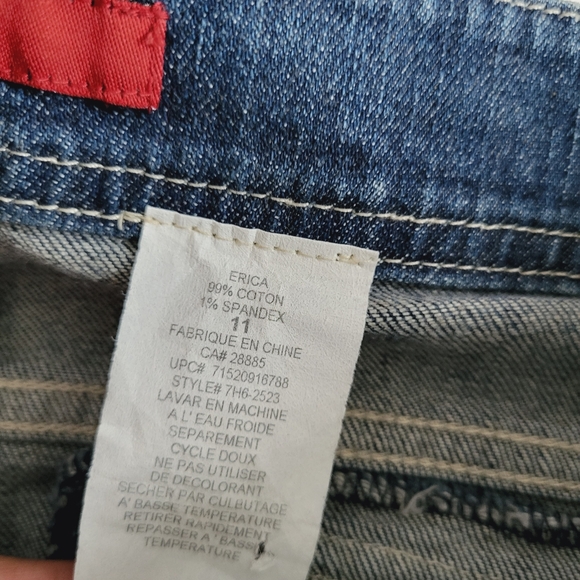 Y2K Fire Jeans Skirt with Embroidery Wing Pocket Low Rise Ladies 11 - Picture 8 of 10